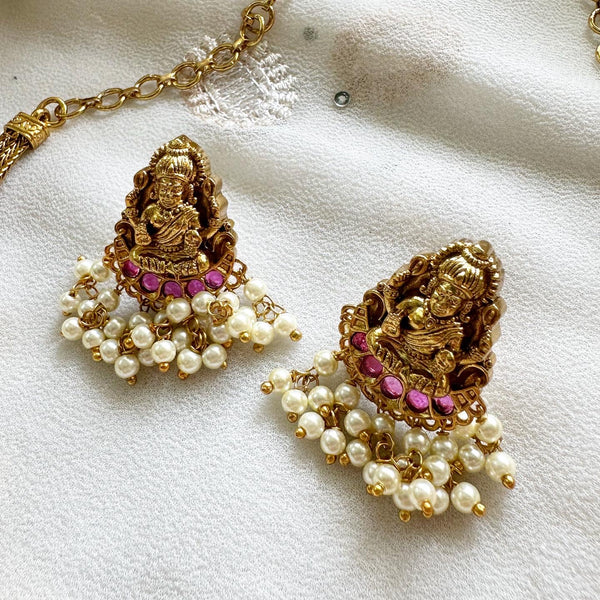 Lakshmi Glory Pendants gutta mesh short set - Adorna