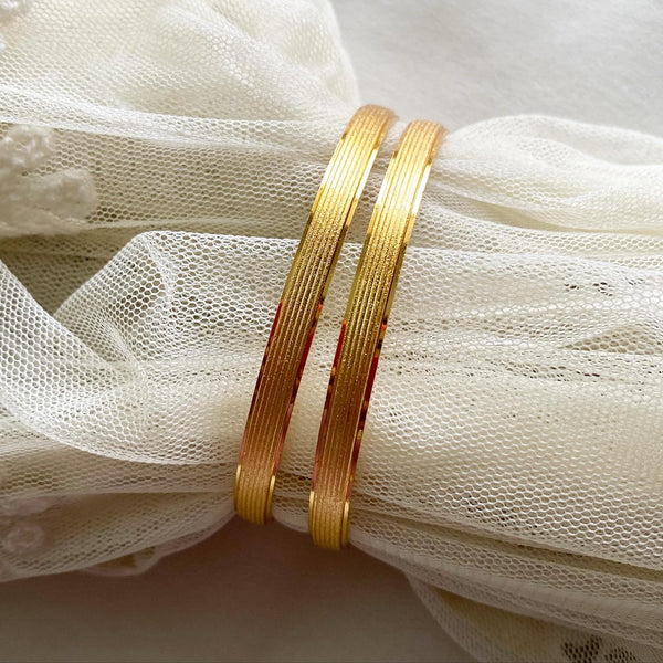 Micro gold Stripes bangles - set of 2 - Adorna