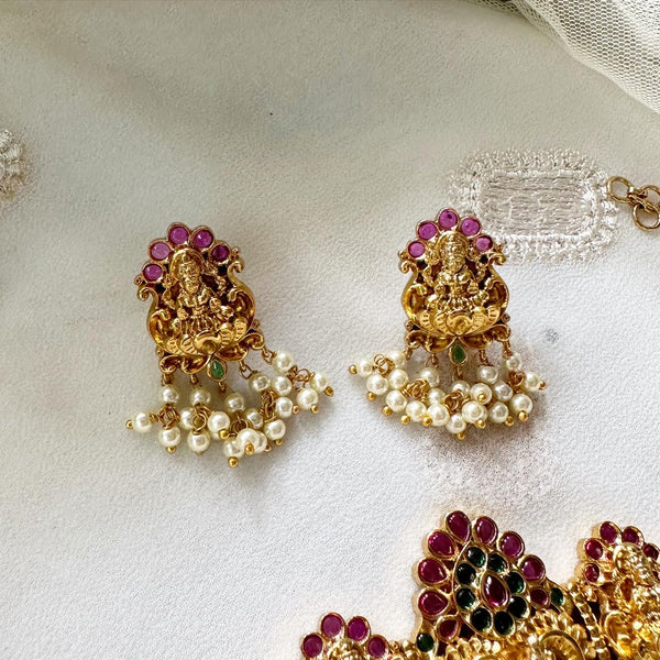 Antique 3D peacock Crown choker set