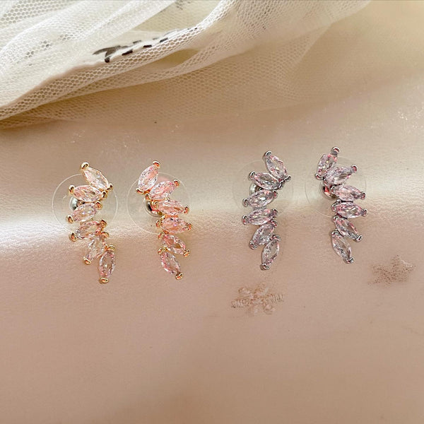 Zirconia frill shrill earrings