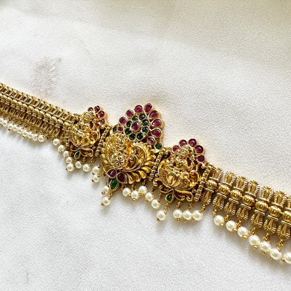 Bridal Antique 3D Peacock Crown hipchain
