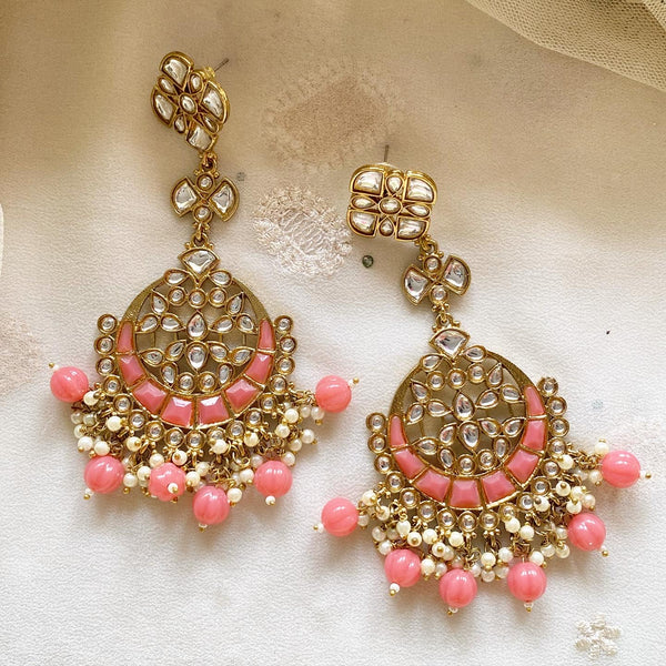 Polki Chatvaari long earrings - Adorna