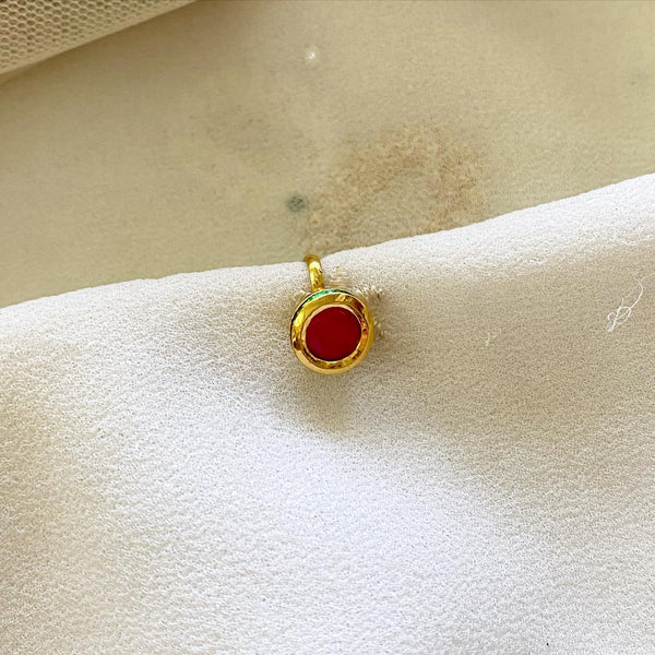 Kundan Round nath/nose clip on - Adorna