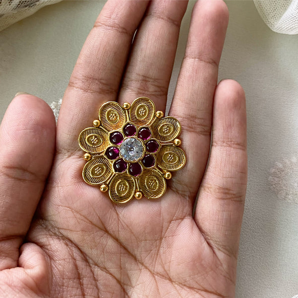 Antique kemp flower finger ring - Adorna