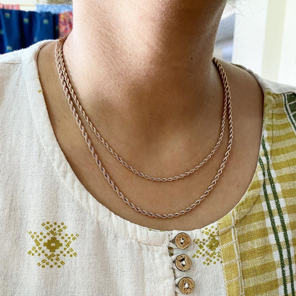 Rope Layered short necklace - Adorna
