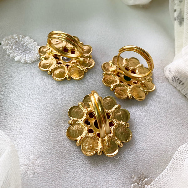 Antique kemp flower finger ring - Adorna