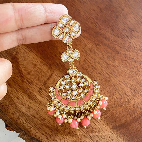 Polki Chatvaari long earrings - Adorna