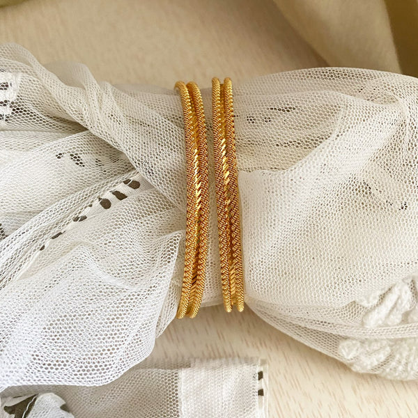 Rope Border Slant bangles - set of 2 - Adorna