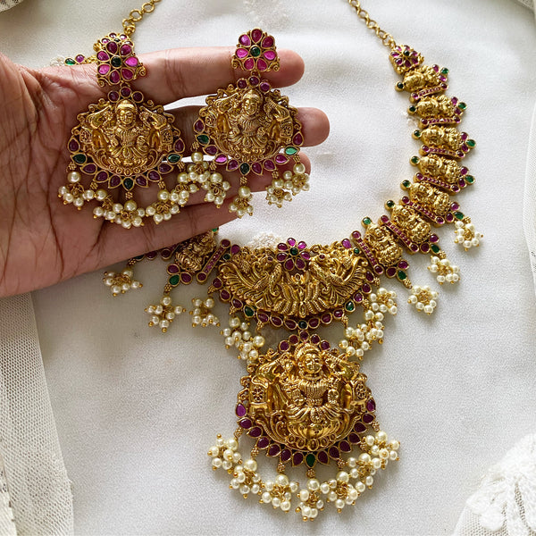 Lakshmi Peacock spike gutta short set - Adorna