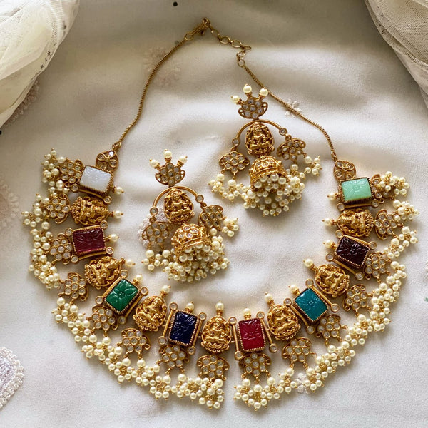 Navratna Lakshmi kemp white gutta short set