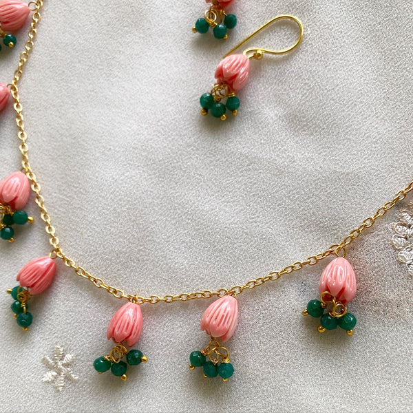 Tulips drop Green buds short set - Adorna