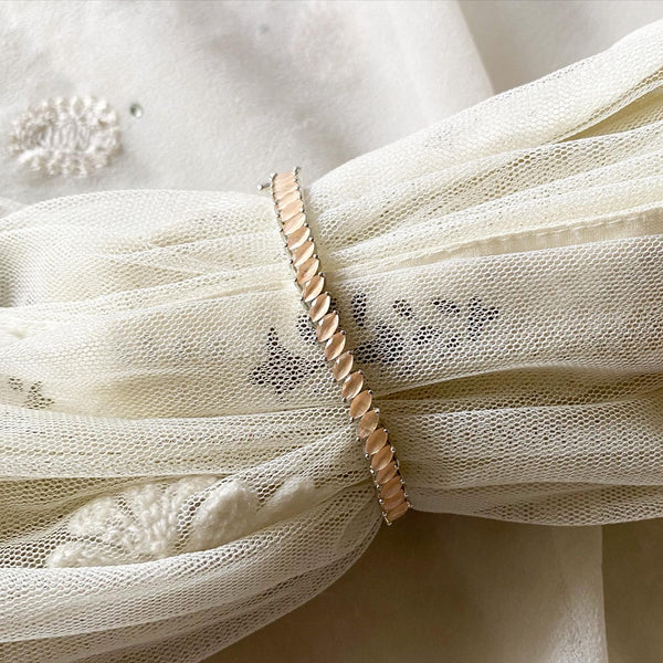 Silver CZ slant row bracelet - Adorna