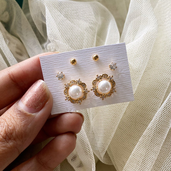 Dailywear triple piercing studs - Adorna