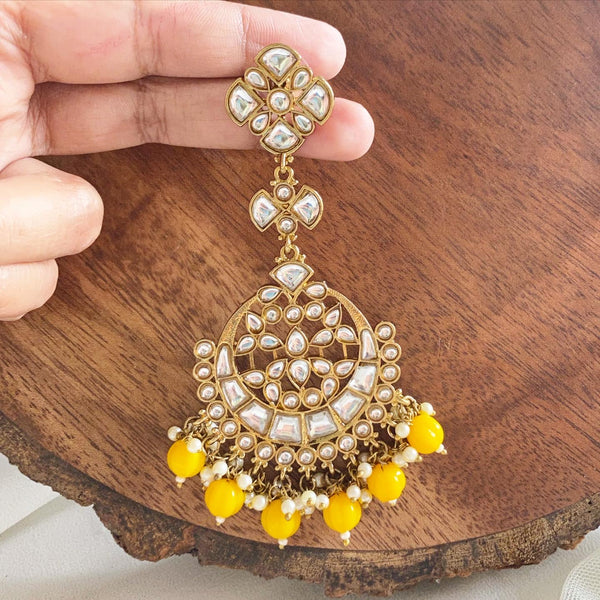 Polki Chatvaari long earrings - Adorna