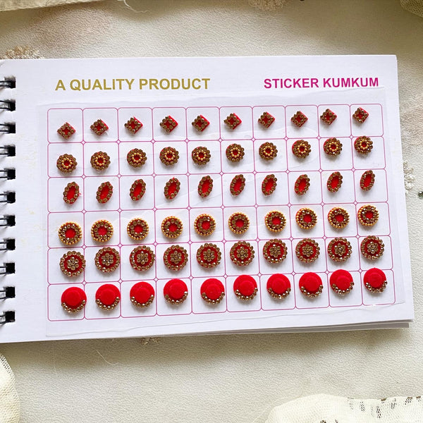 Red Fancy stone bindhi book 30K1 - Adorna
