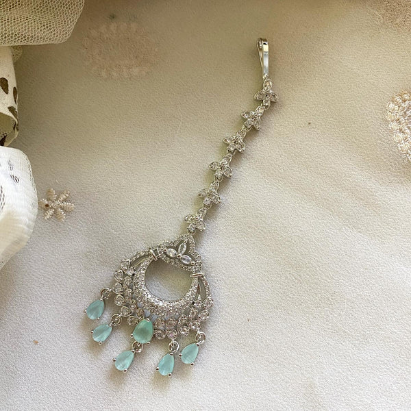 Silver AD Tri-petal chaand tikka - Adorna