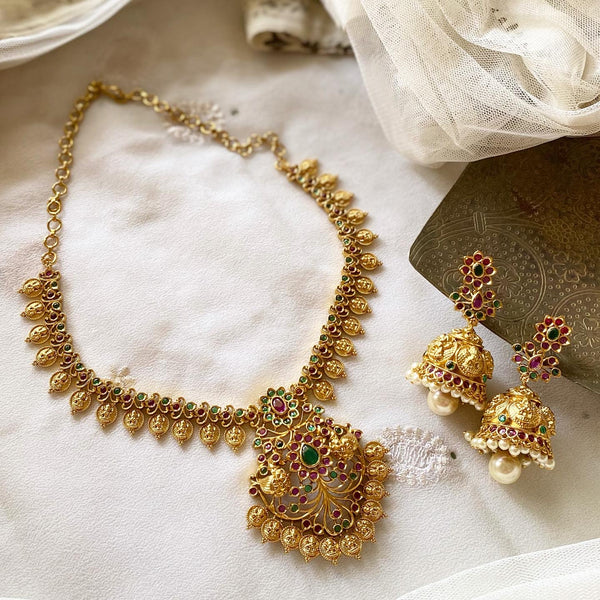 Antique matte floral kemp Lakshmi short set - Adorna