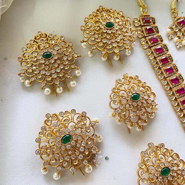 Matte CZ full bridal set - Adorna