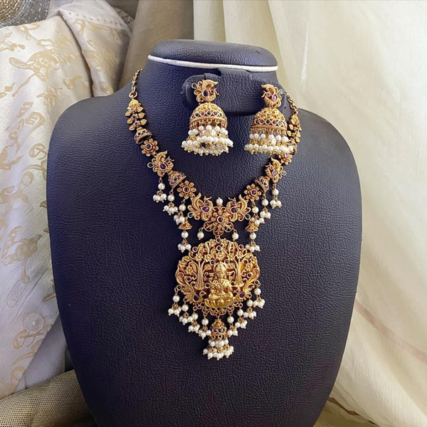 Antique matte Lakshmi short haaram set