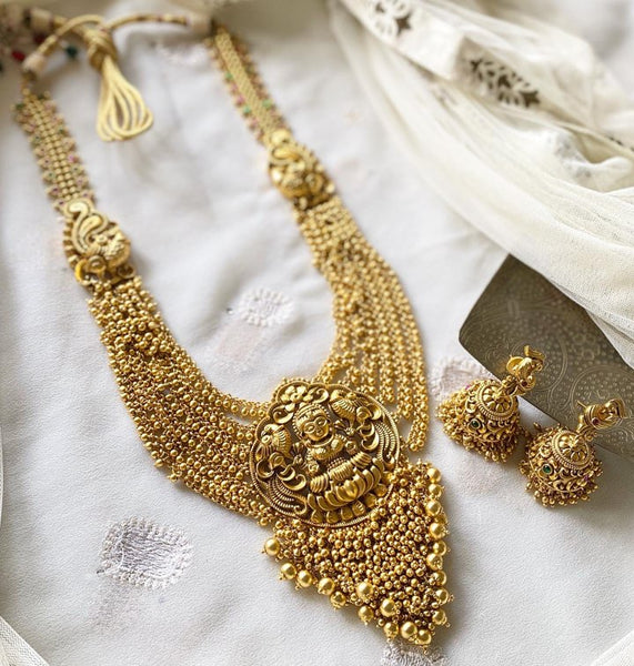 Lakshmi Peacock grand matte long haaram set