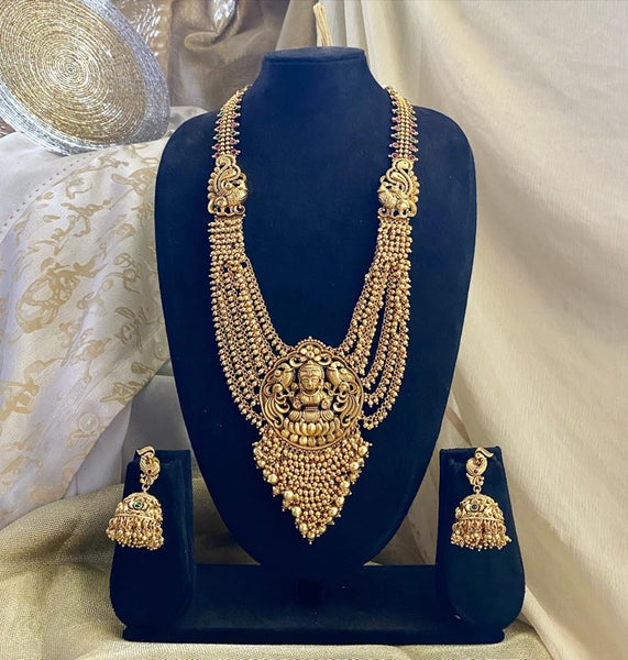 Lakshmi Peacock grand matte long haaram set