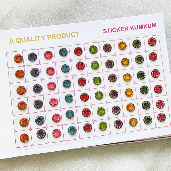 300 Glitter LCT border round bindhi book - Adorna