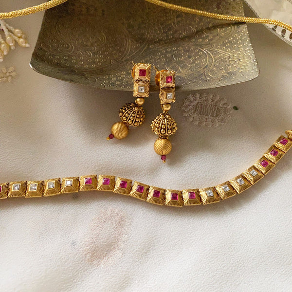 Ruby-White Square Rays short set - Adorna