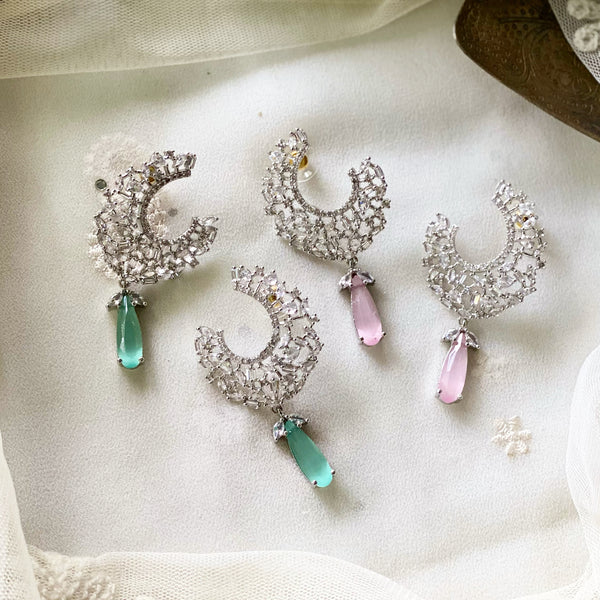 Silver swirl drops earrings - Adorna