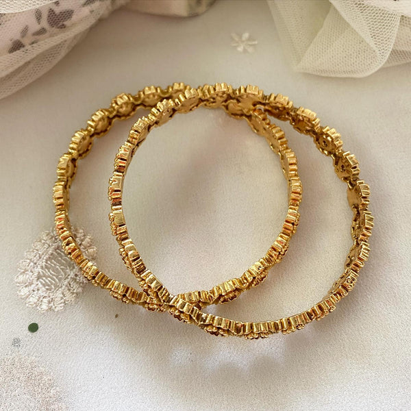 Antique floral bangles - set of 2 - Adorna