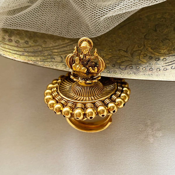 3D Lakshmi shine finger ring - Adorna