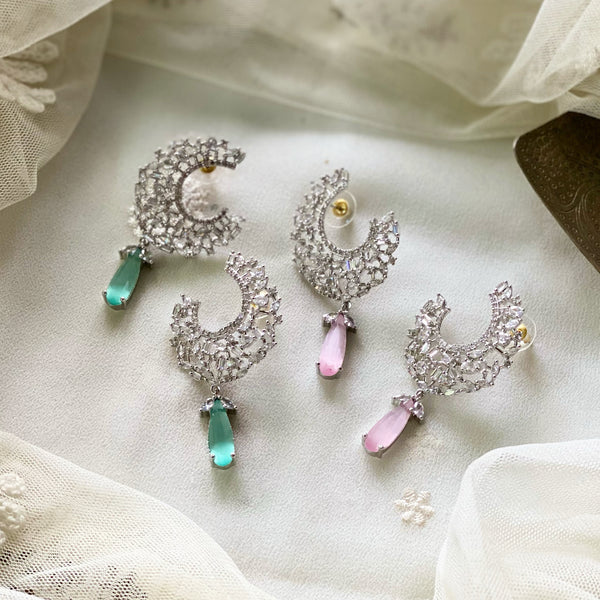 Silver swirl drops earrings - Adorna