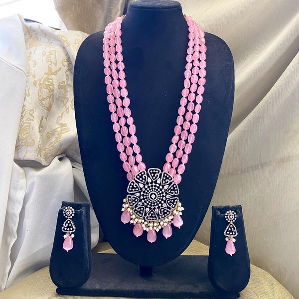 Victoria full bloom Pink mala set - Adorna