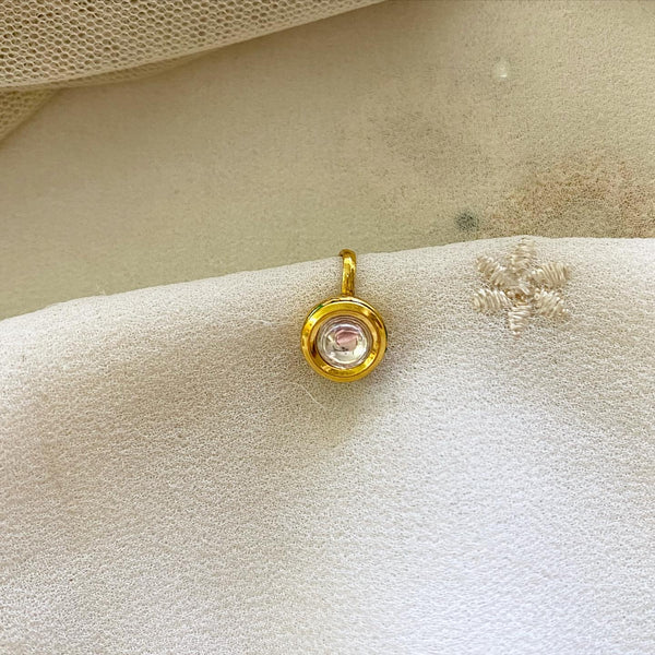 Kundan Round nath/nose clip on - Adorna