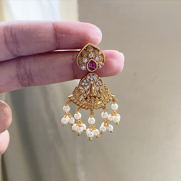 Antique Lakshmi flower CZ short - Adorna