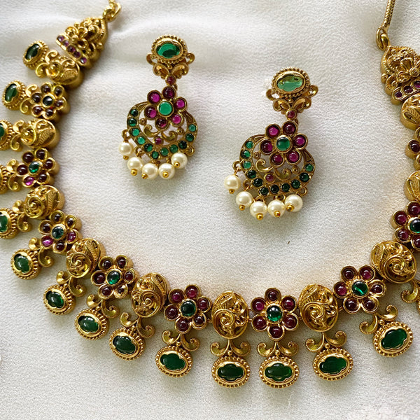 Antique flower bubbles short set - Adorna