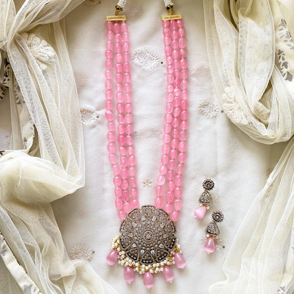 Victoria full bloom Pink mala set - Adorna