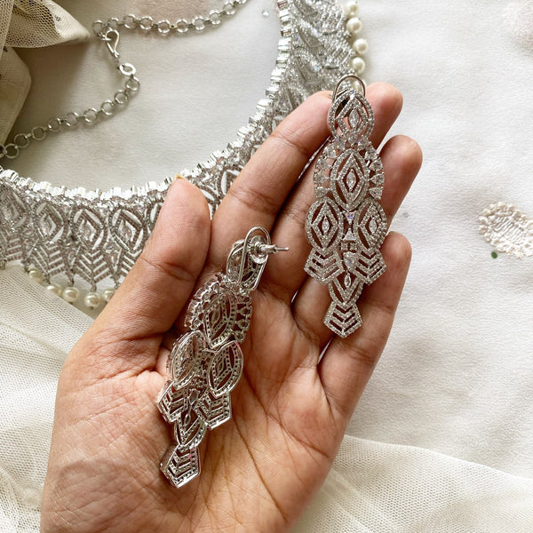 Silver AD Aztec bridal choker set - Adorna