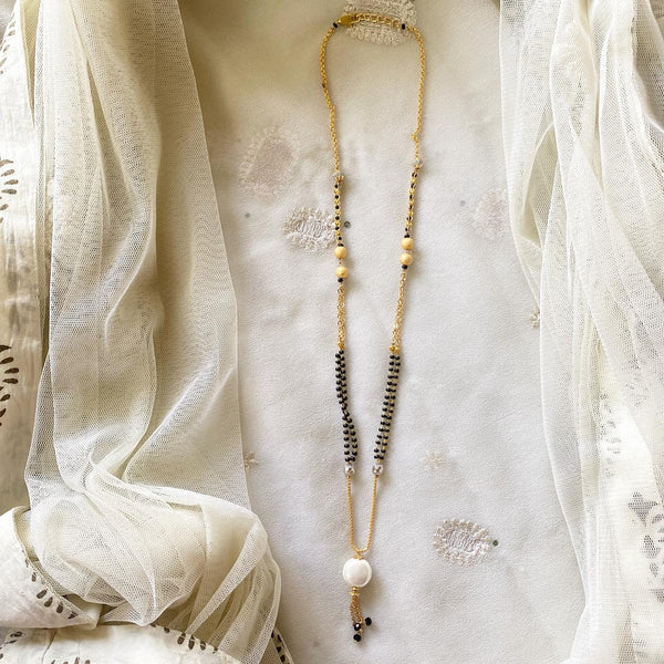 Pearl gold mangalsutra chain - Adorna