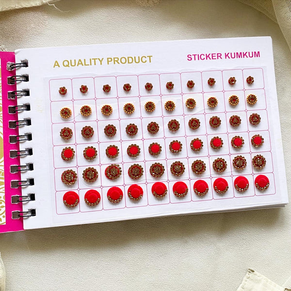 Red Fancy stone bindhi book 30K1 - Adorna