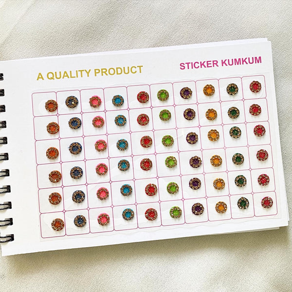 300 Glitter LCT border round bindhi book - Adorna