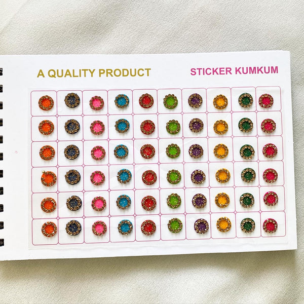 300 Glitter LCT border round bindhi book - Adorna