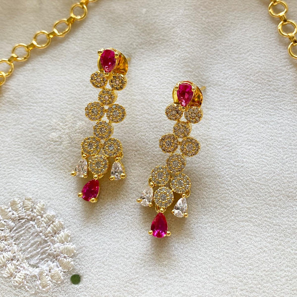 Ruby tear drop Nakshatra short set - Adorna