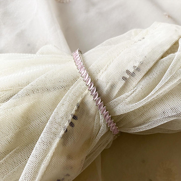 Silver CZ slant row bracelet - Adorna