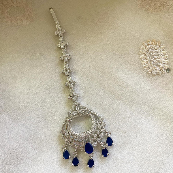 Silver AD Tri-petal chaand tikka - Adorna