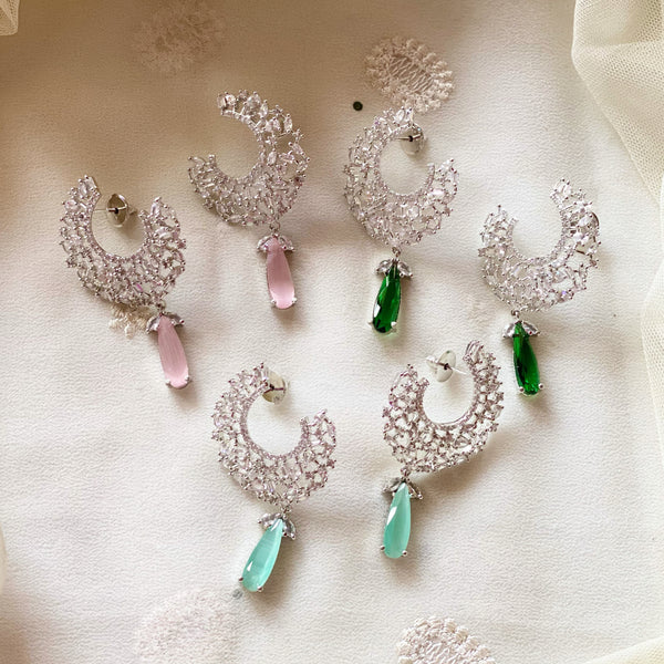 Silver swirl drops earrings - Adorna