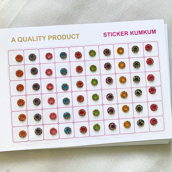 300 Glitter LCT border round bindhi book - Adorna