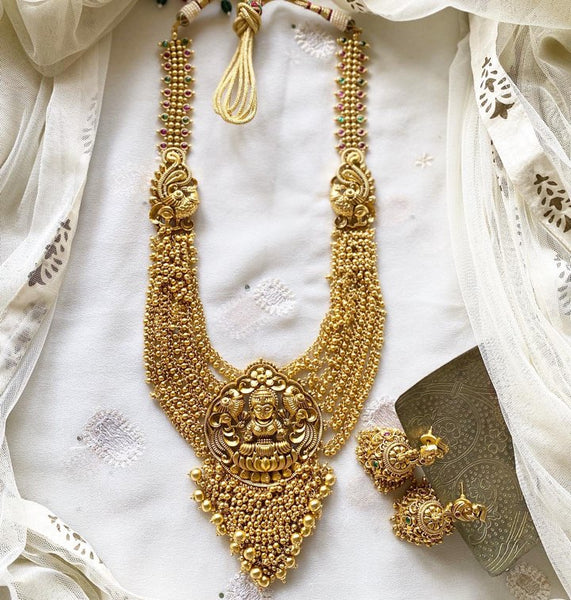 Lakshmi Peacock grand matte long haaram set