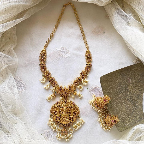 Antique matte Lakshmi short haaram set