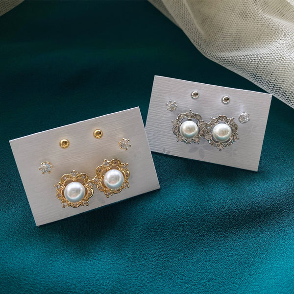 Dailywear triple piercing studs - Adorna