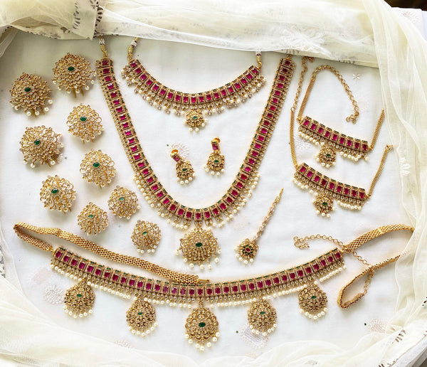 Matte CZ full bridal set - Adorna